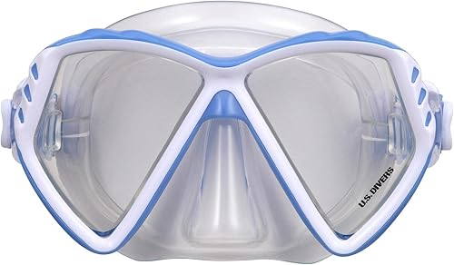 U.S. Divers Regal Jr - Máscara de esnórquel para niños, máscara ajustable de 2 ventanas, ajuste personalizado sin fugas, lente sin niebla resistente