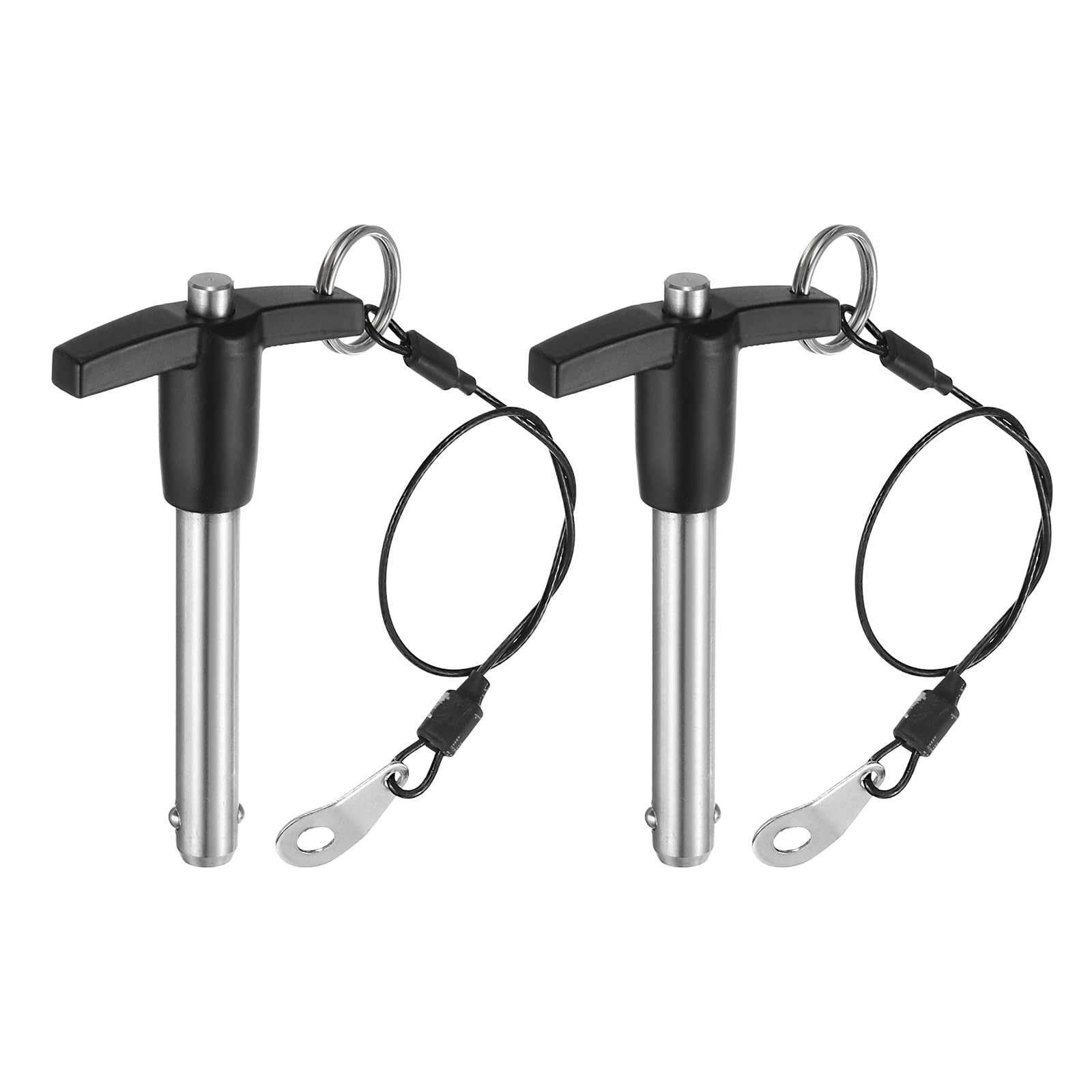 QUARKZMAN 2Pcs Goupilles de Verrouillage de Poignée en T, 10mm x 50mm Longueur d'Utilisation Acier Inoxydable Bouton-Poussoir à Libération Rapide