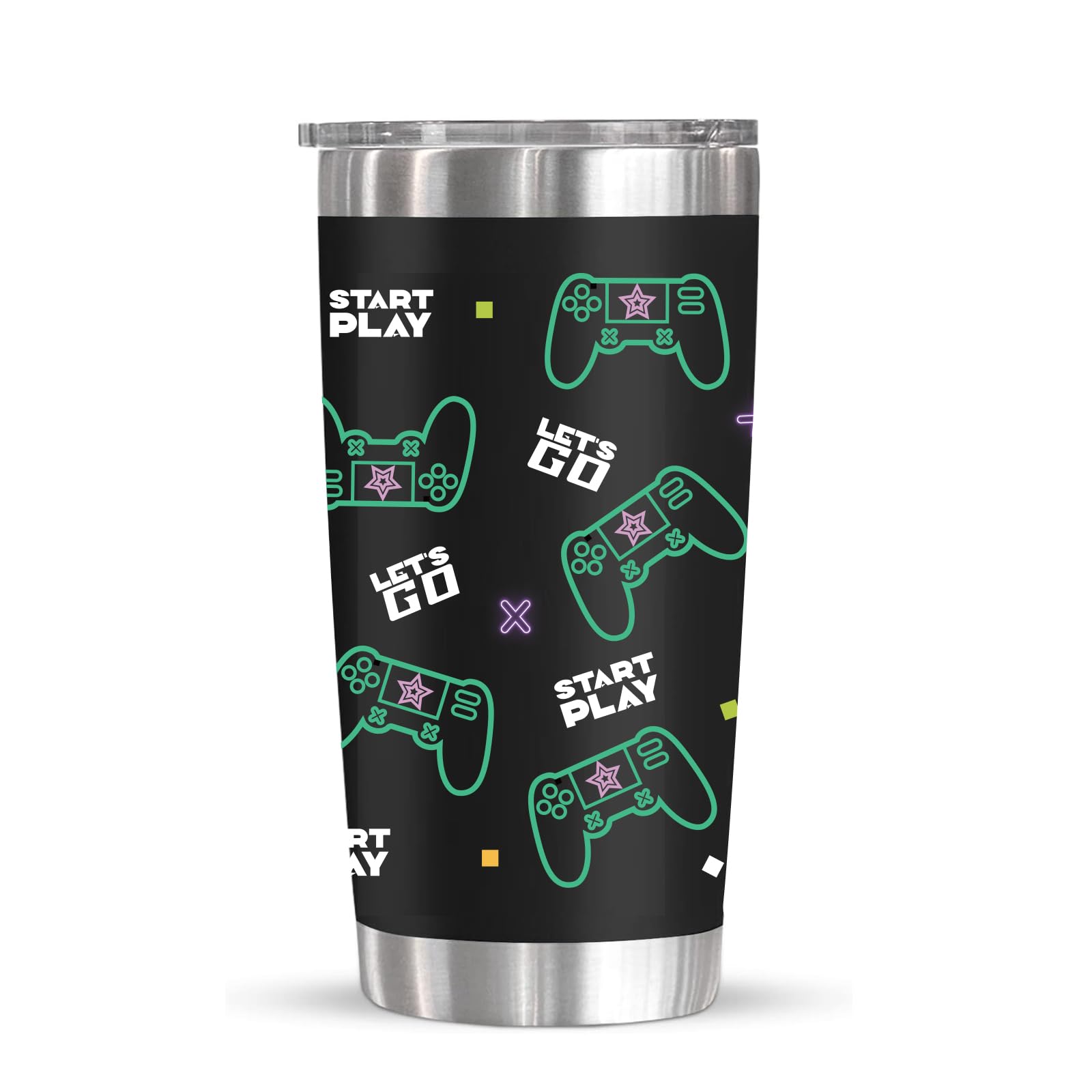 Taza para jugadores, regalo para adolescentes y niños, adolescentes, hombres, hijo, papá, novio, marido, padre, Pascua, cumpleaños, Navidad, controlador de videojuegos, taza de acero