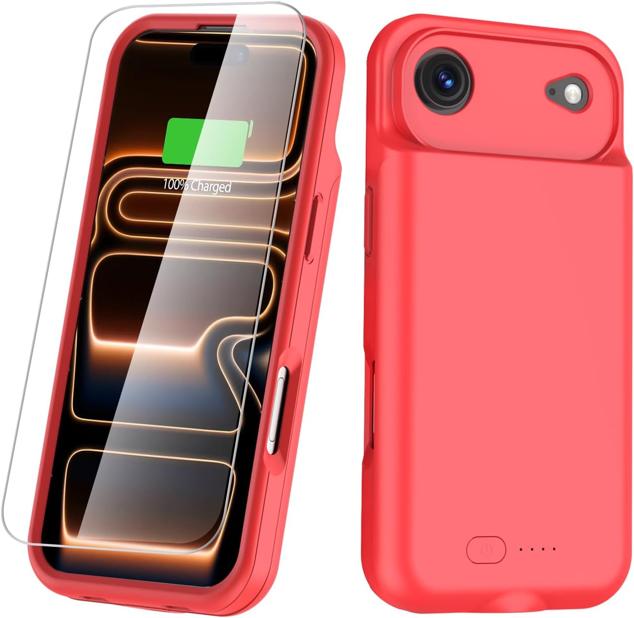GIN FOXI Battery Case for iPhone 17 AIR, Charging Case Charger 8500mAh Ultra-Slim Lightweight Powerful Battery Pack 15W Fast Rechargeable Anti-Fall TPU Juice Box for 17 AIR (6.5") Red