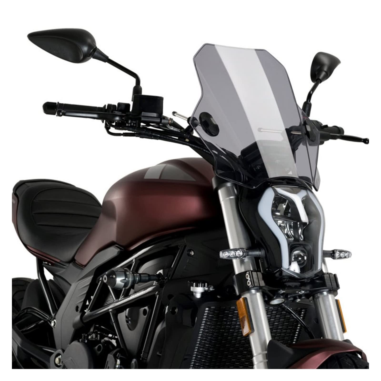 Doppia Bolla Parabrezza Universale per Benelli Leoncino 250 500 BN125 BN300 BN302 BN302S 502C - Moto Cupolino Parabrezza (Colore: Light Grey)