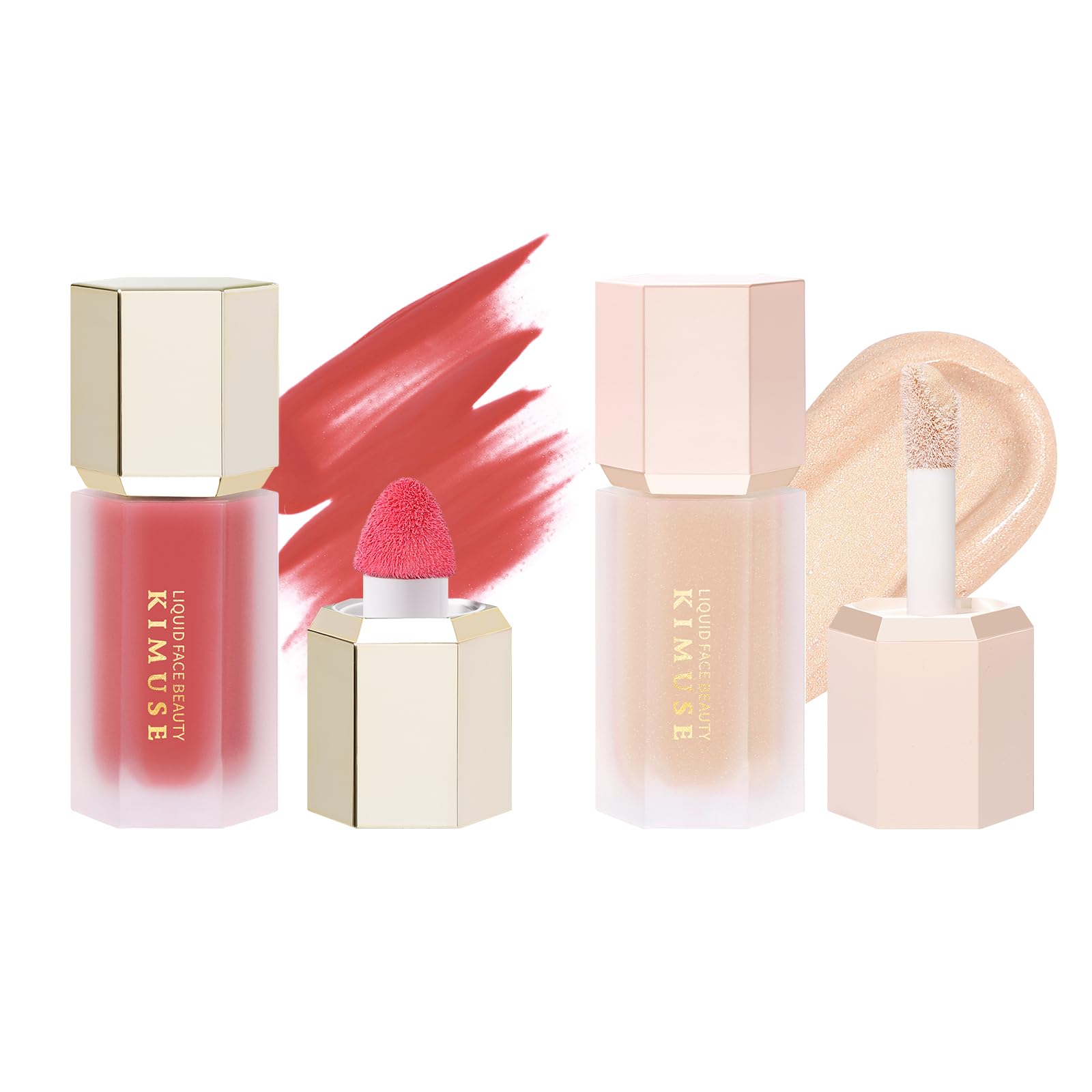 KIMUSE Liquid Blush & Weightless, Long-Wearing, Smudge Proof, Natural-Looking, Dewy Finish Glow Liquid Filter