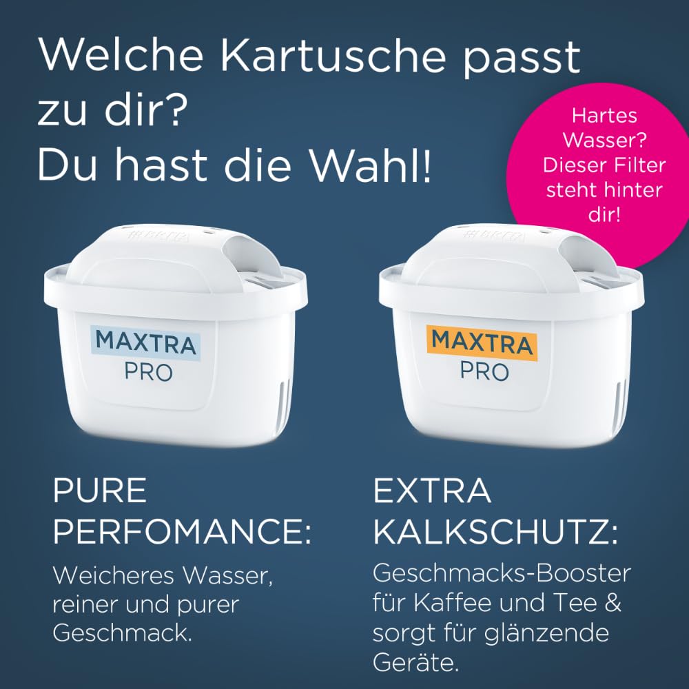 BRITA Wasserfilter Kanne Glas hellblau (2,5l) inkl. 3 MAXTRA PRO Pure Performance Kartuschen – Premium Kanne aus Glas mit Smart Light LED & Klappdeckel – filtert Verunreinigungen, Kalk, Metalle usw.