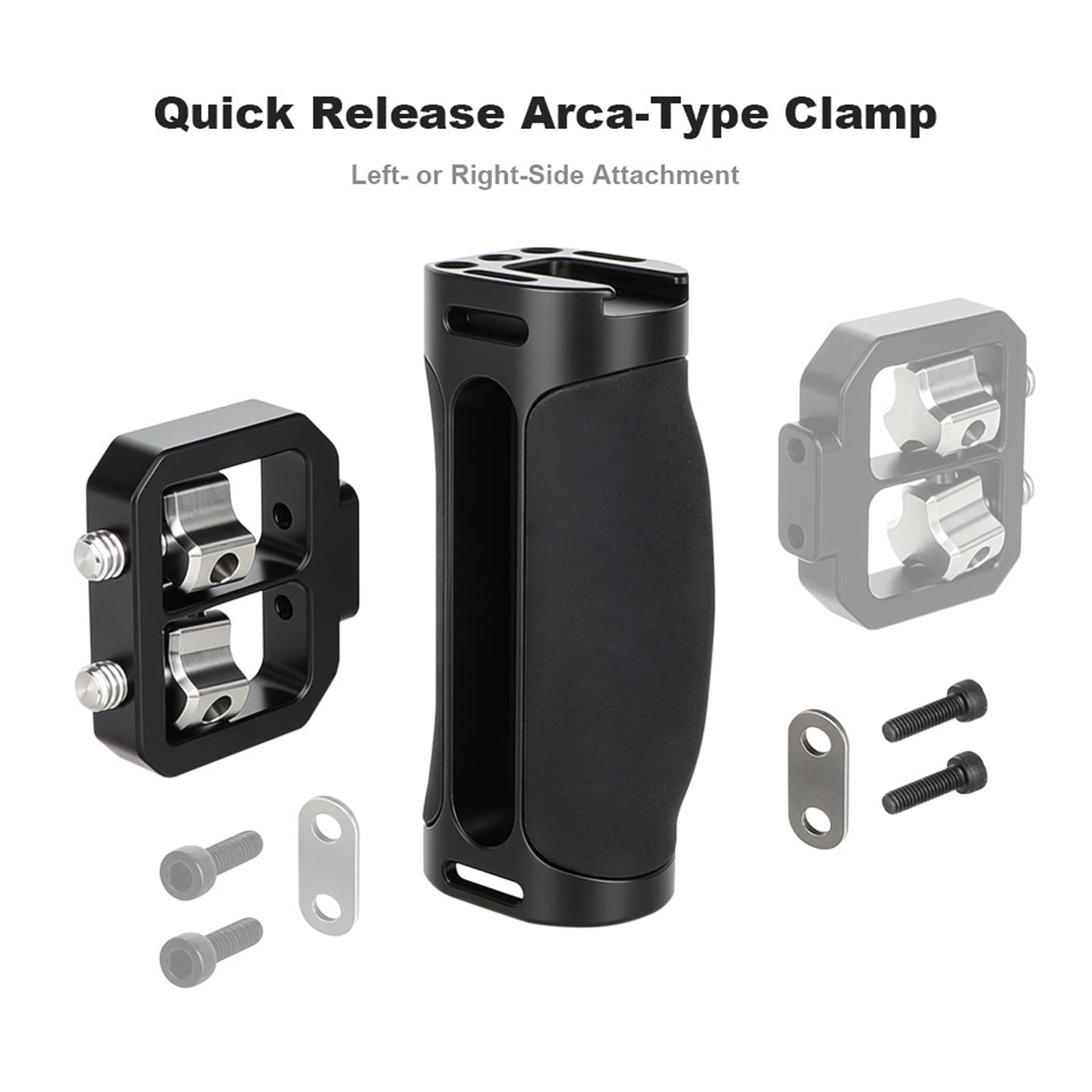 Poignée latérale ergonomique avec vis de 1/4" pour cage d'appareil photo reflex numérique, empêche le glissement, accessoires de montage facile, poignée de photographie Vlog