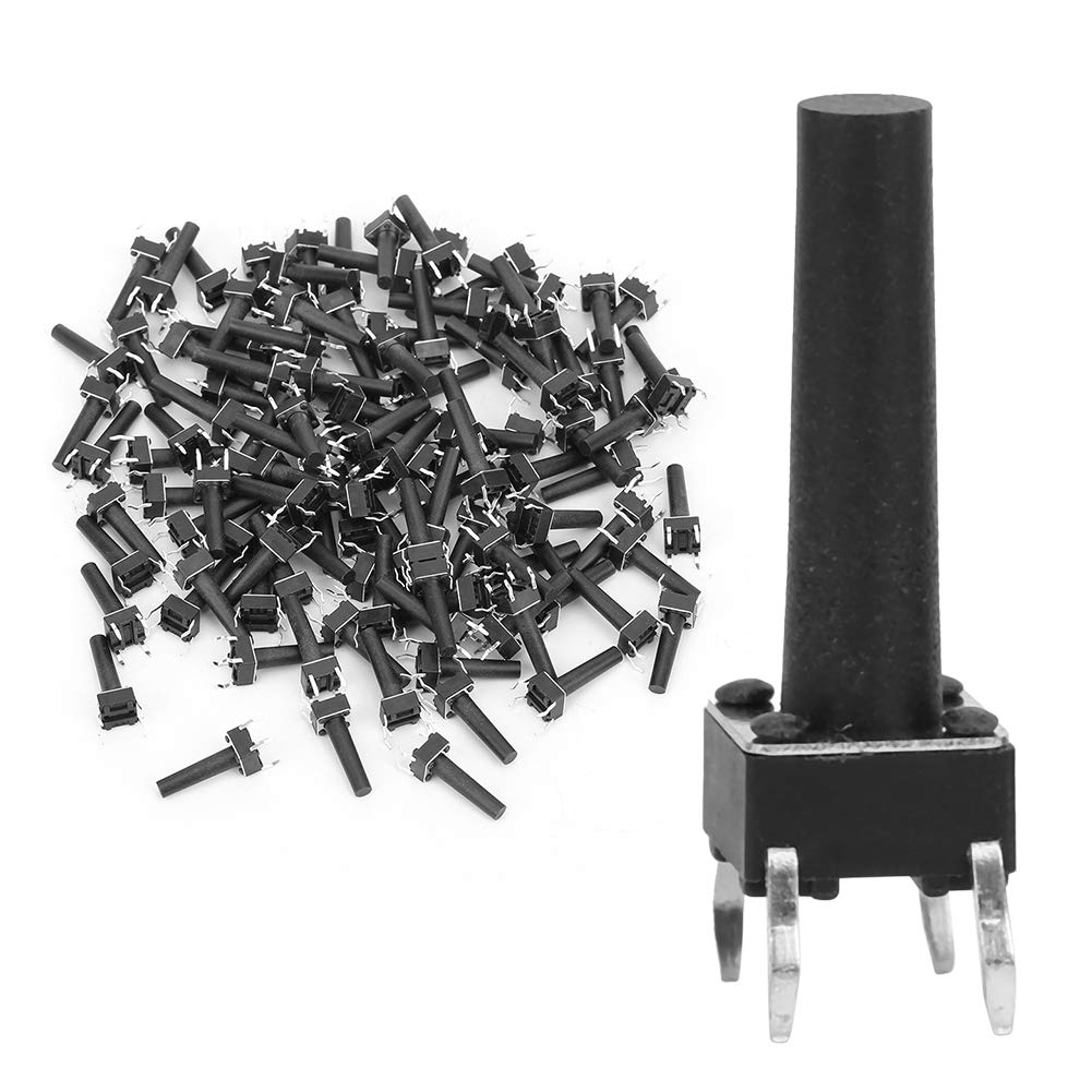 Dotykowy przełącznik przyciskowy, 100 szt. inżynieryjny plastikowy typ chwilowy dotykowy przełącznik przyciskowy DIP 6 x 6 x 17 mm dotykowy przełącznik przyciskowy 6 x 6 x 17 mm / 0,2 x 0,2 x 0,7 cala