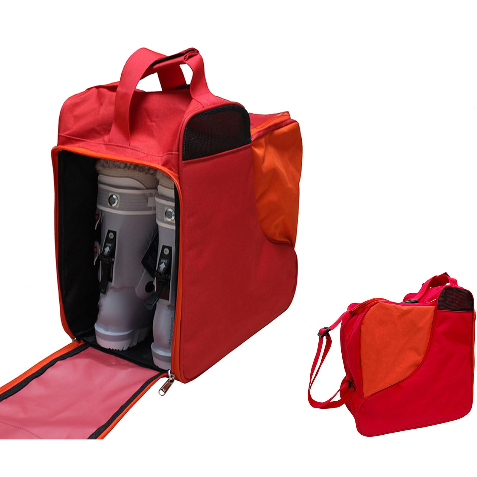 Sacca Porta Scarponi Snowboard ,Borsa per Scarponi da Sci e Snowboard Unisex,Design Ventilato,con scomparto casco ,Gepolsterte Griffe,Lunghezza regolabile,per Attrezzatura da Sci,stivali e casco