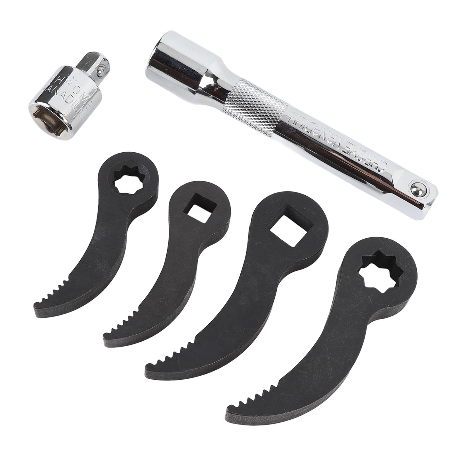 Pry Bar Wrench Adaptor Head Kit, Crowbar Adapter Head Tool Set Tempered Heat Treated Heavy Duty Construction for Car Maintenance