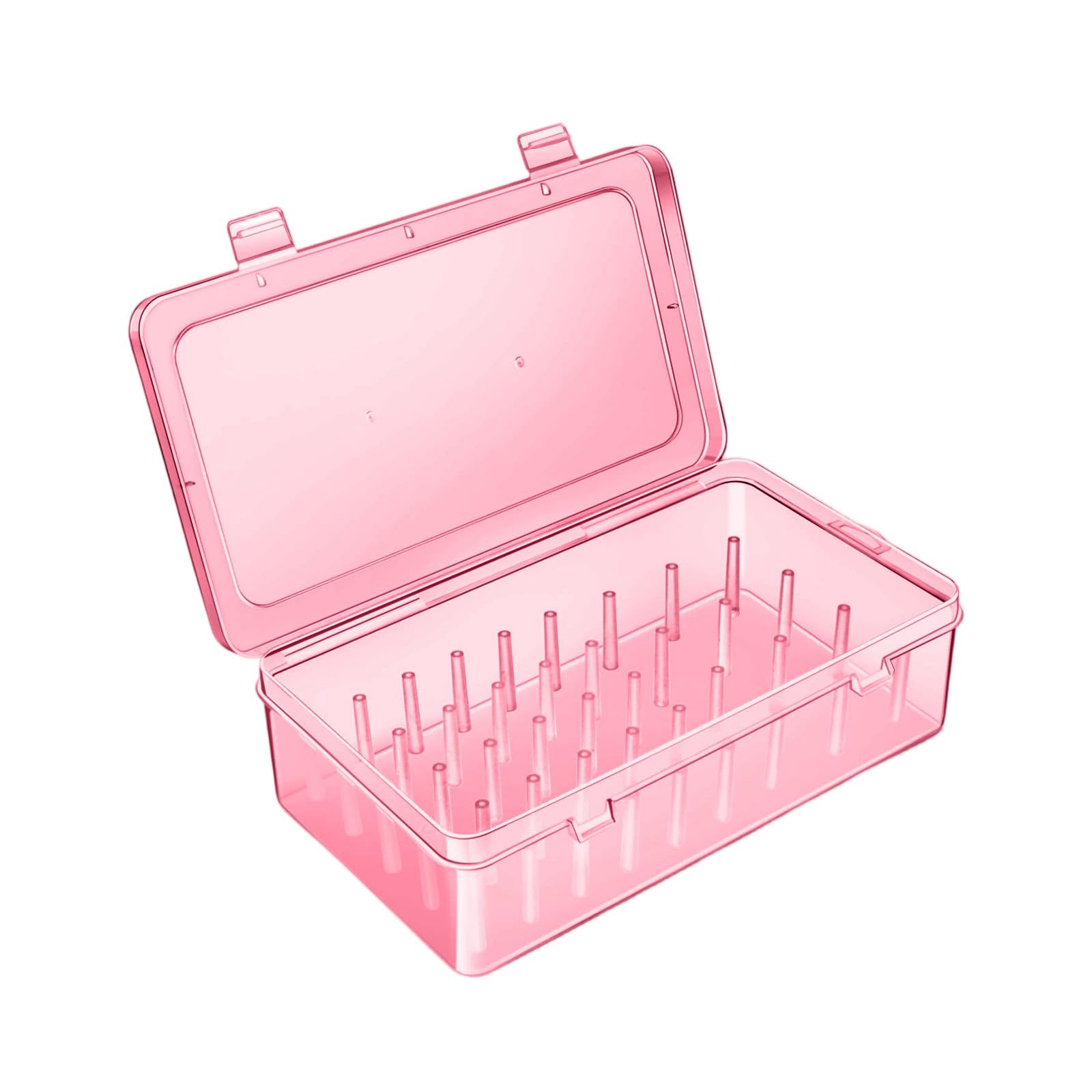 Icing Bag Nozzle Storage Box, Organiser for Cake Decoration, Piping Nozzles Storage Box, 42 Pieces, Versatile Organiser for Cake Decoration, Ideal for Beginners and Professionals (Pink)