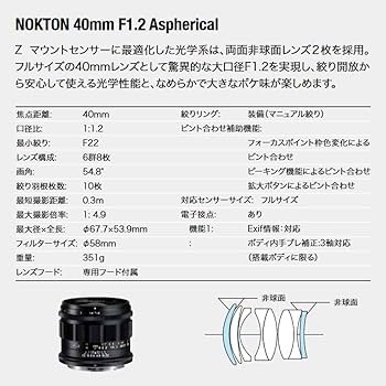 Amazon.co.jp: Voigtlander フォクトレンダー NOKTON 40mm F1.2