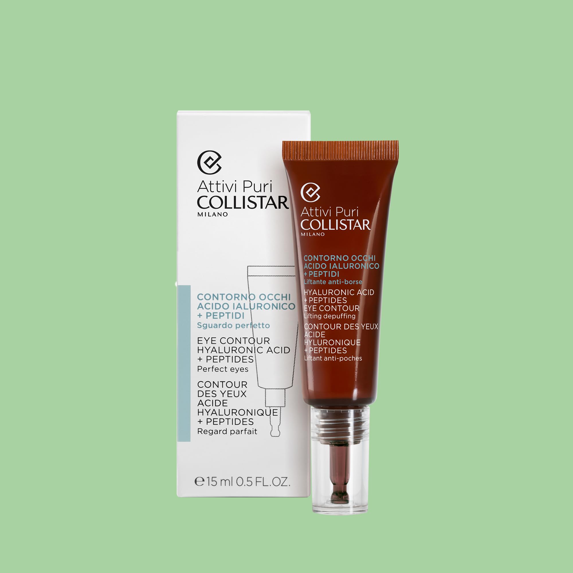 Collistar Cofanetto Regalo Donna Attivi Puri, Aquagel Acido Ialuronico + Ceramidi 50ml, Contorno Occhi Acido Ialuronico + Peptidi 5ml, Campione Gocce Magiche Protettive Viso