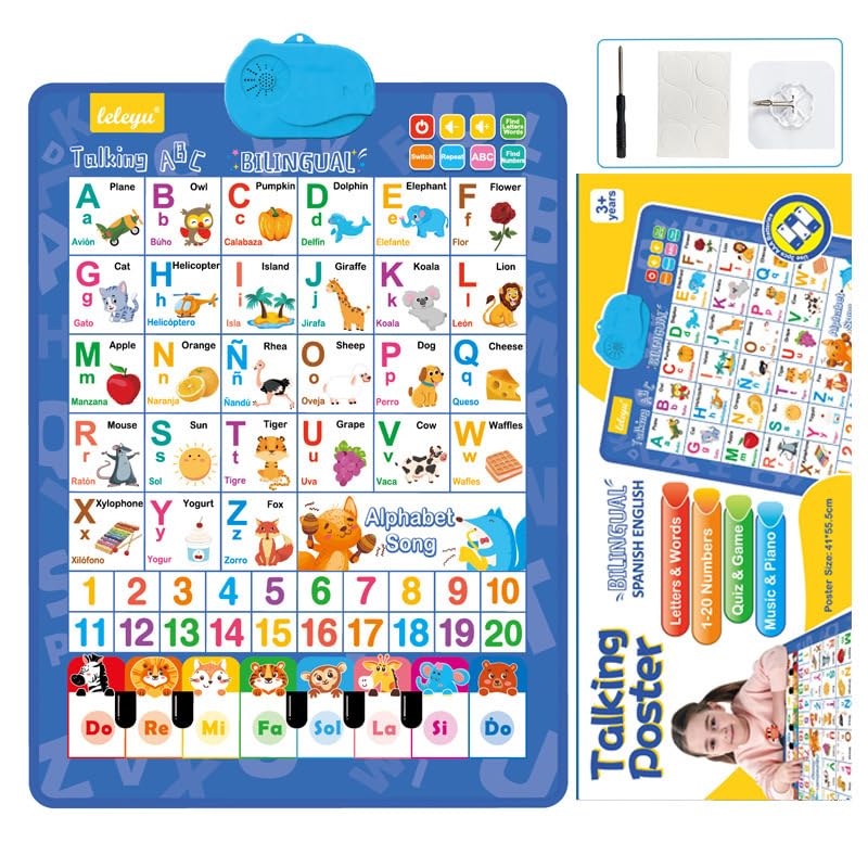Bilingual Interactive Poster, Battery Powered,...