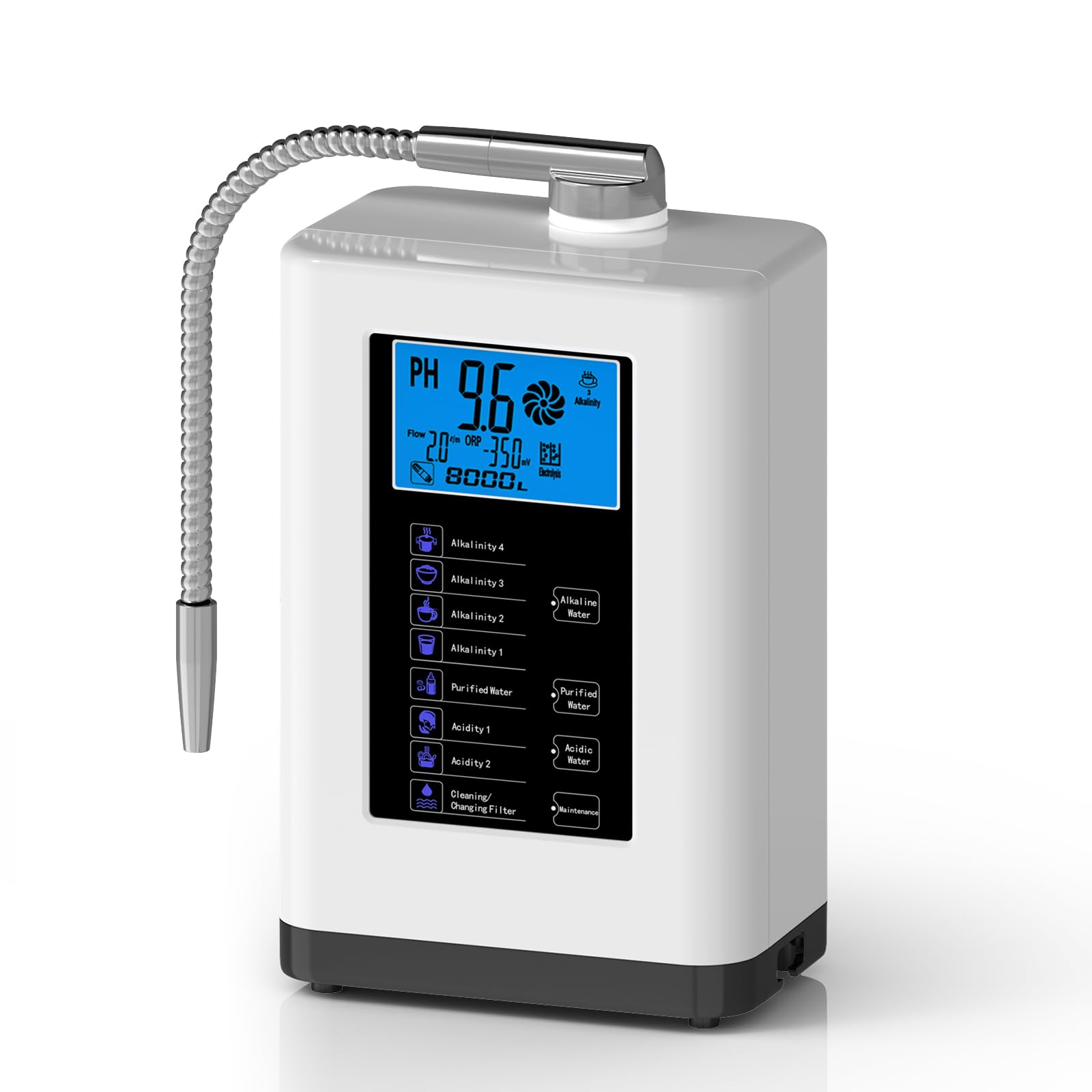 Photo 1 of Alkaline Water Ionizer Machine, Water Machine PH 4-10.5 for Alkaline & Acidic Water, 5 Titanium Plates, Up to -500mV ORP, 8,000L Filter, 7 Water Settings, Auto-Cleaning, Intelligent Voice
