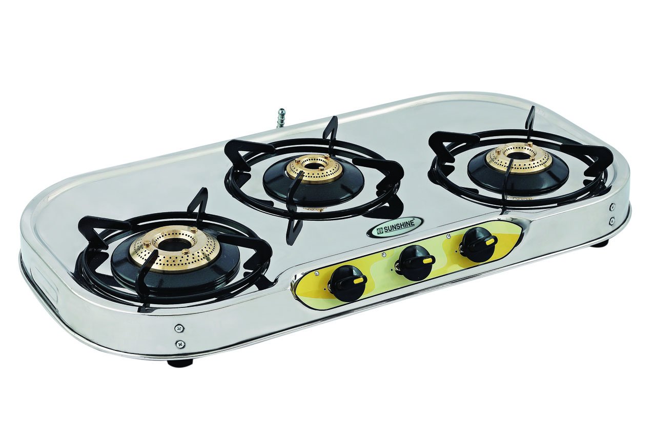 Sunshine Stainless Steel Three Burner Gas Stove Buy Sunshine