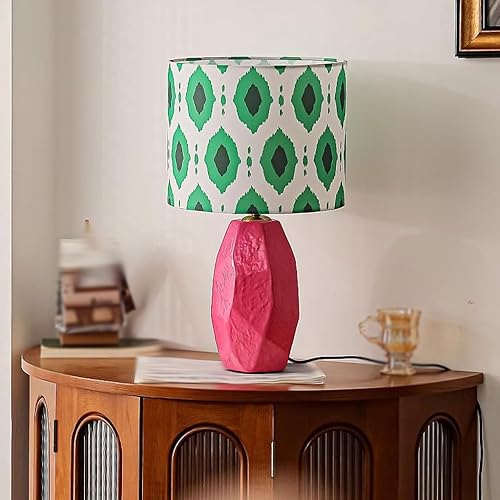 Miniatura 7 de Lamp for Desk Pink Ceramic Table Lamp Bedroom Study Bedside Lamp Retro Atmosphere Lamp Desk Lamps for Home Office