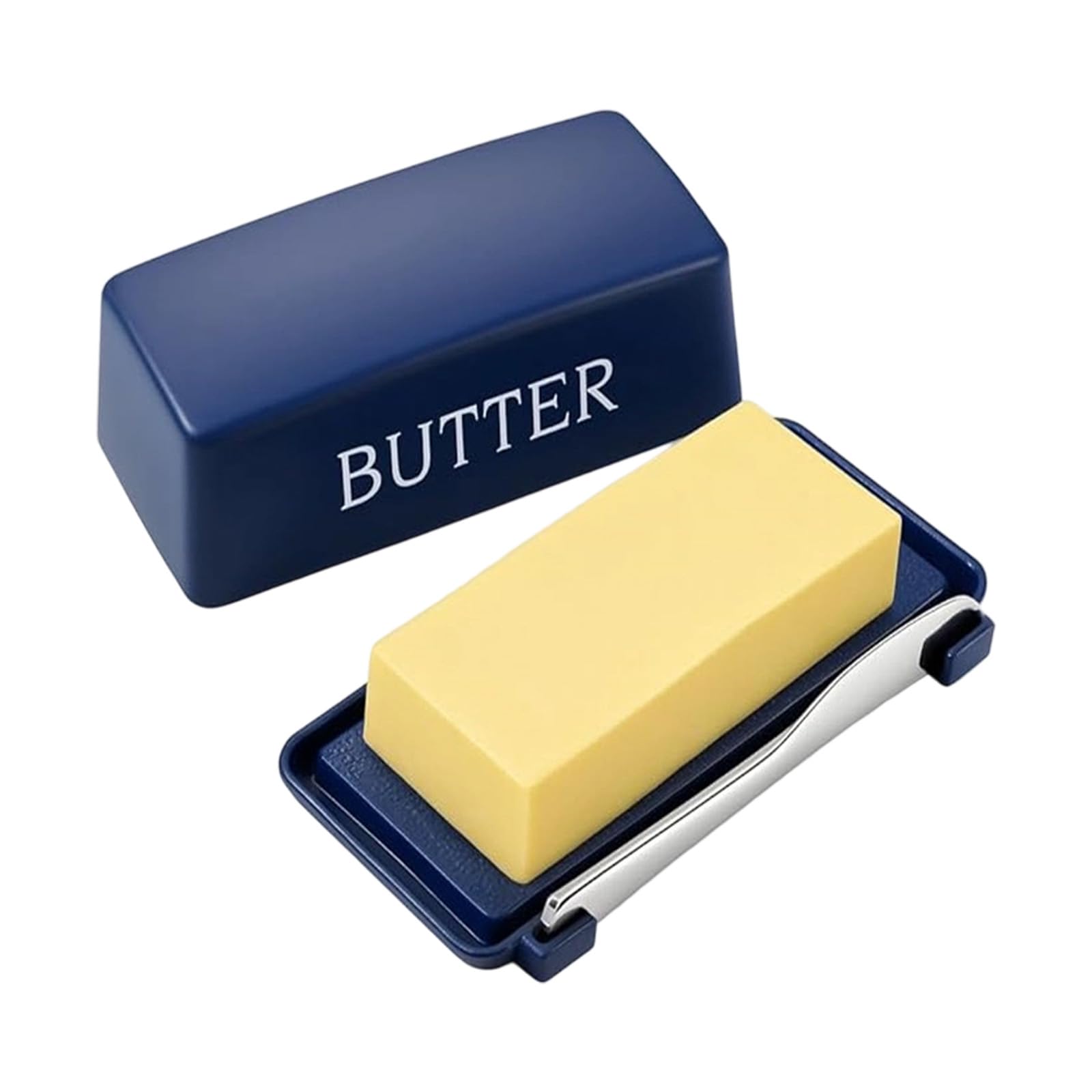NEWFT PP Butter Box Featuring Integrated Slicers Seal Space Saving Kitchen Organizers Materials PP Butter Storage Box Kitchen Organizers with Sealed Cover