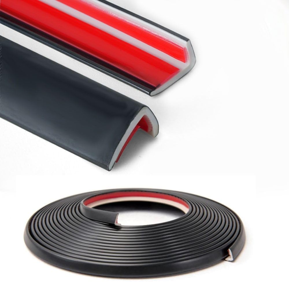 6M Vinyl Outside Corner Trim Self Adhesive PVC Tile Edging Strip for Wall and Tile Edges,Peel and Stick Furniture Coner Decoration External Coner Moulding Trim,Black