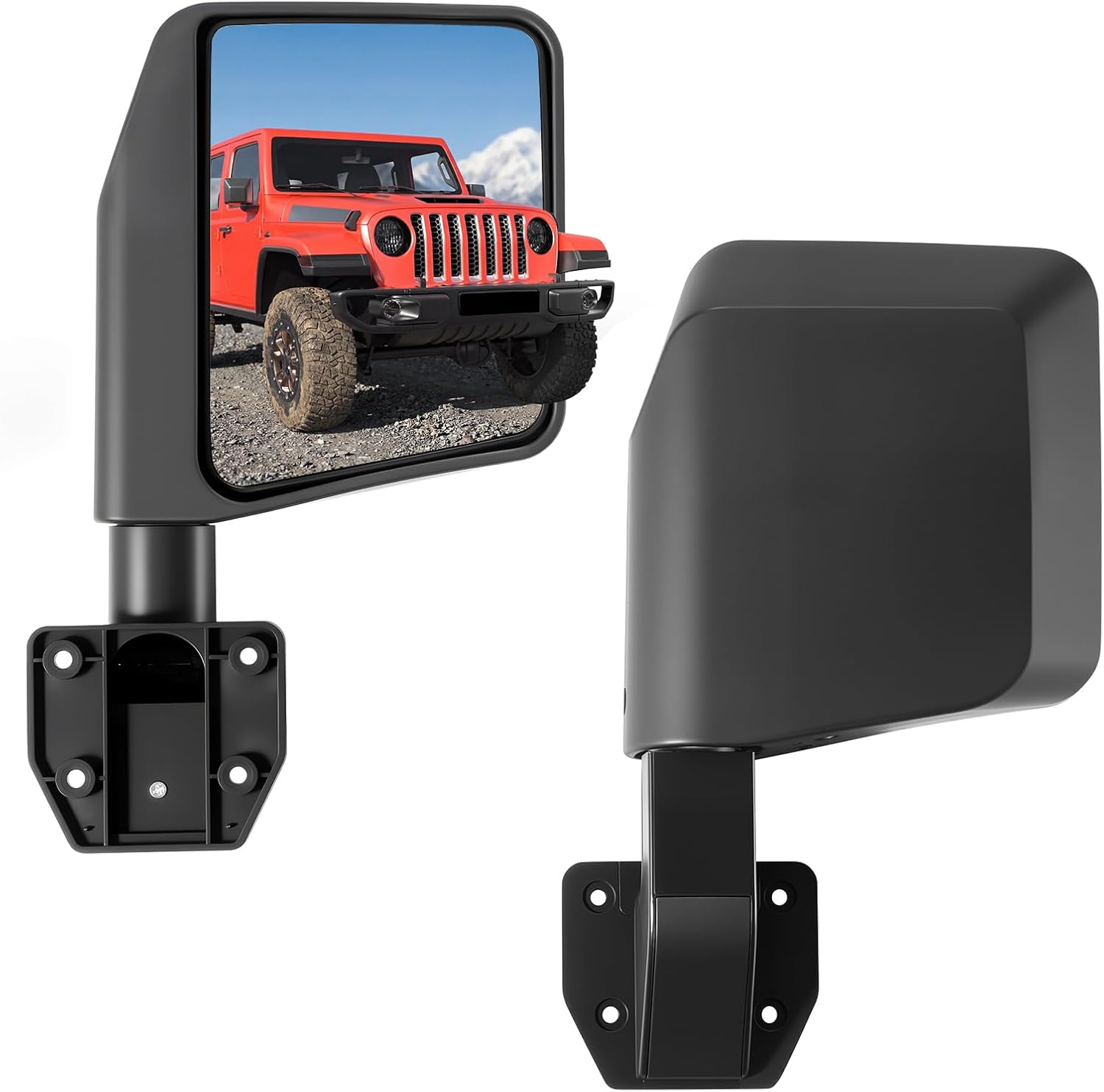 VEVOR Tube Door Side Mirrors, Compatible with Jeep Wrangler CJ7 YJ TJ JK JL/Gladiator JT/Cherokee XJ, DOT-Certified Side View Mirrors for Half Tubular Doors, Up/Down/Left/Right Adjustable, 1 Pair