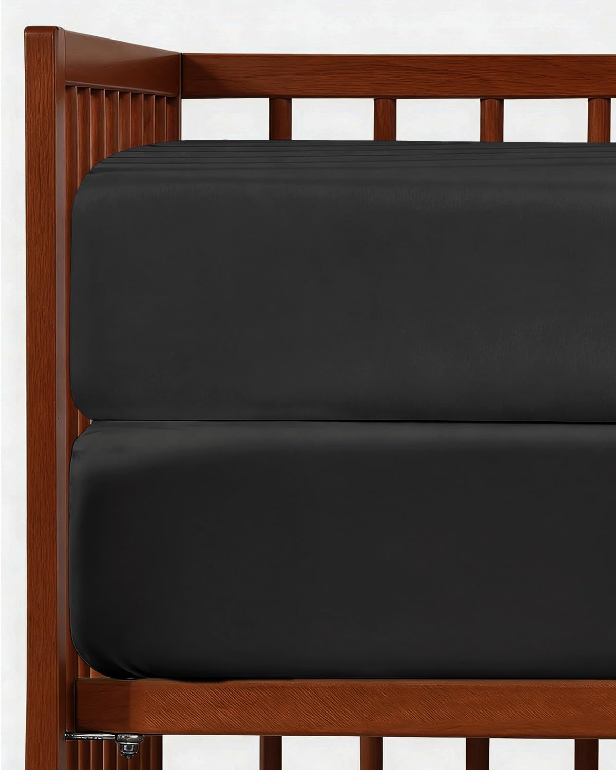 Baby Crib Sheets - Pack of 2 Fitted Sheets for Standard Crib - Black Duo