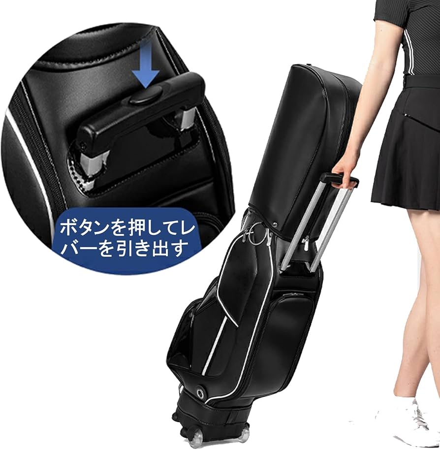 高級スタンド式 キャディーバッグ 磁気ポケット付き ブラック キャディバッグ 高級スタンド式 キャディーバッグ 磁気ポケット付き ブラック
