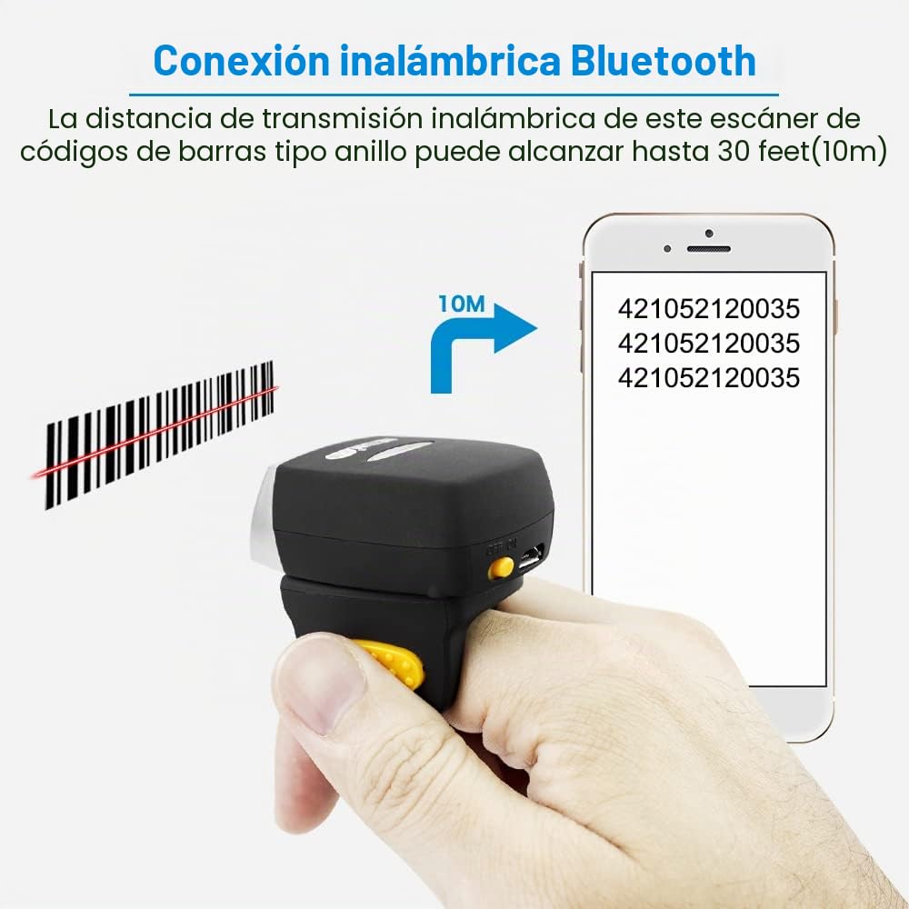 NetumScan - Escáner de Código de Barras con Bluetooth Mini 1D CCD Lector de Códigos de Barras Para Pago Móvil, Compatible con Pantalla de Ordenador, POS/Android/iOS/Mac/Windows/Linux/Ipad System NSR3