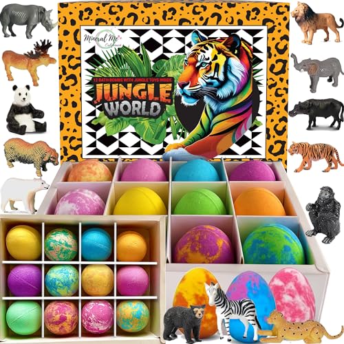12pk Jungle Animal Bath Bombs with Shea Butter