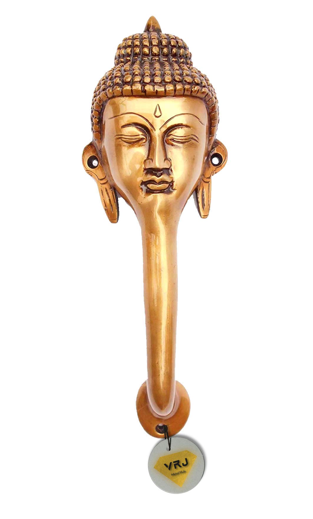 VRJ METAL HUB Decorative Gautam Buddha Face Brass Door Handle