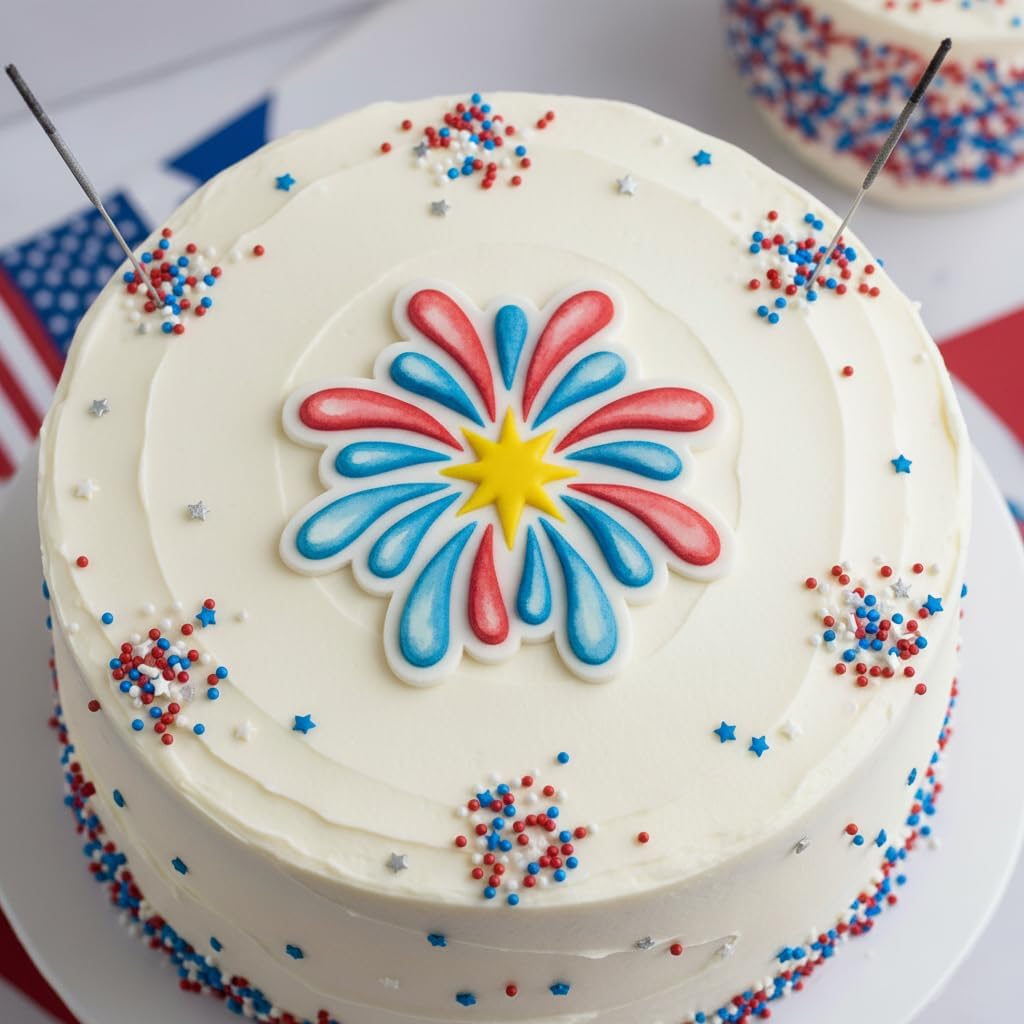 BAKERLOGY Set of 2 Firework Cookie Cutters – Starburst & Rocket Designs for New Year’s Eve, July Fourth, Diwali, Lunar New Year, Birthdays & Celebration Cookies