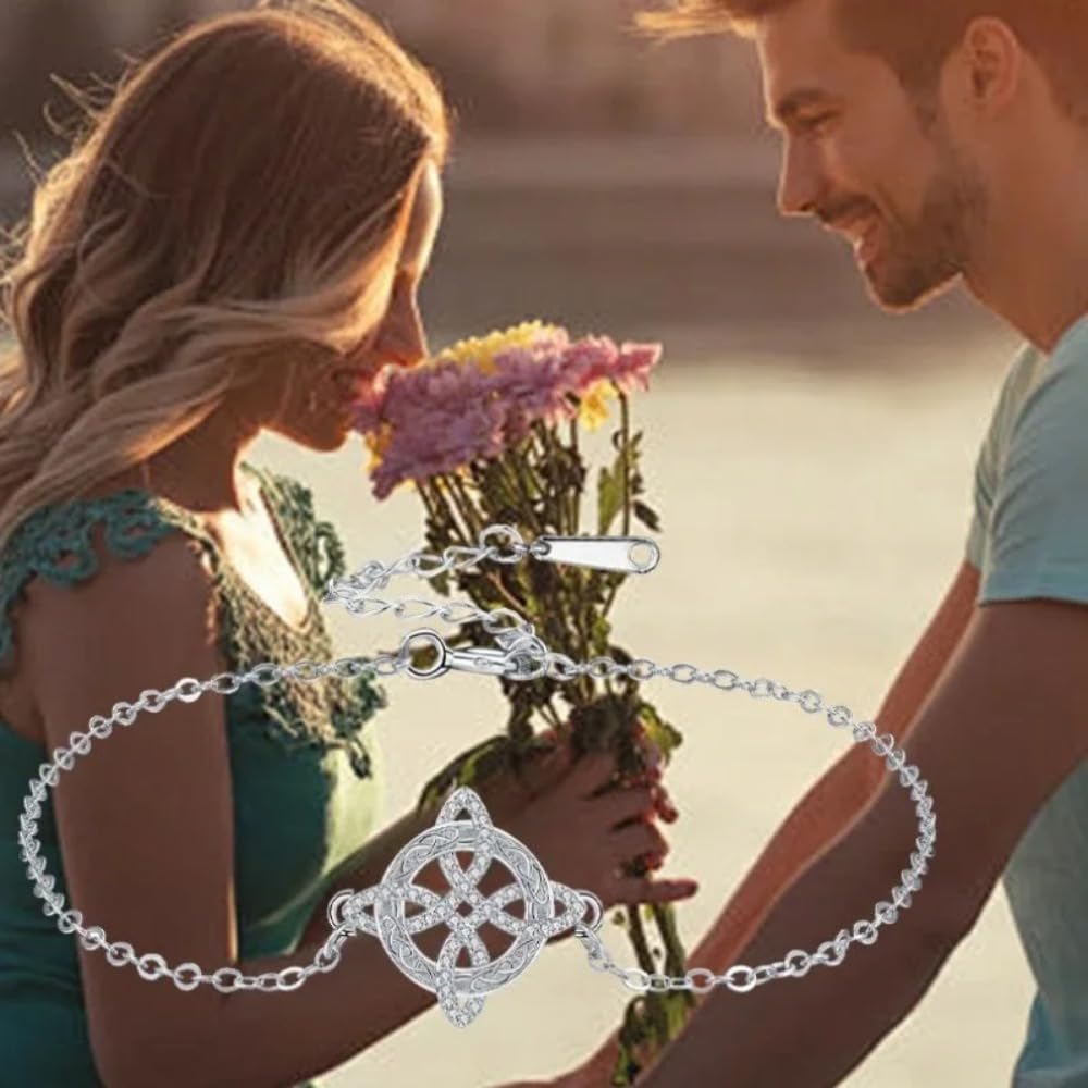 Witches Knot Zirconia Bracelet Magic Witchcraft Witch's Knot Good Luck Amulet CZ Wiccan Jewelry for Women - Image 3