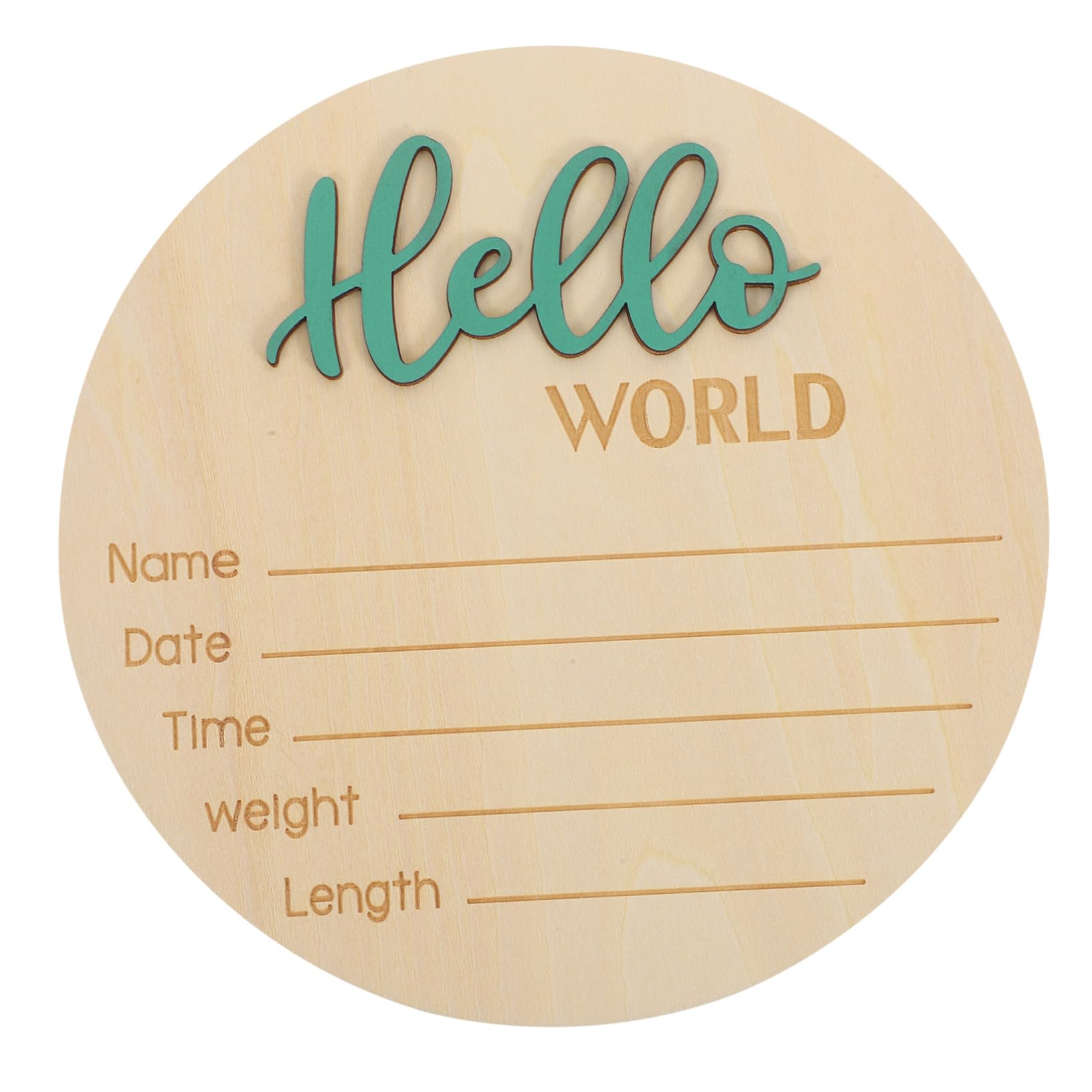 VICASKY Birth Announcement Name Sign Wooden Round Bulletin Board Baby Sign Photo Material for Baby Shower