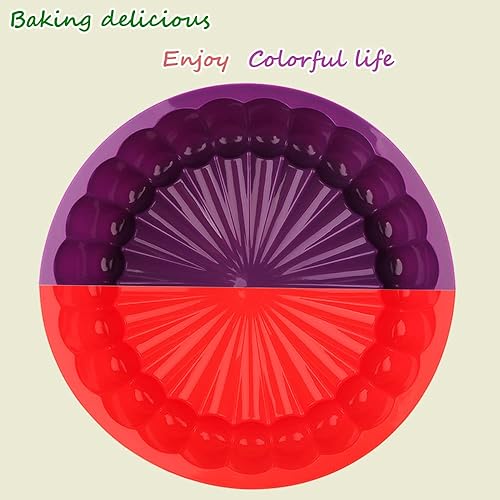 Miniatura 2 de Molde de silicona Charlotte de 8 pulgadas, juego de 2 moldes redondos para hornear para pastel de queso, pastel de chocolate, pasteles de arcoíris,