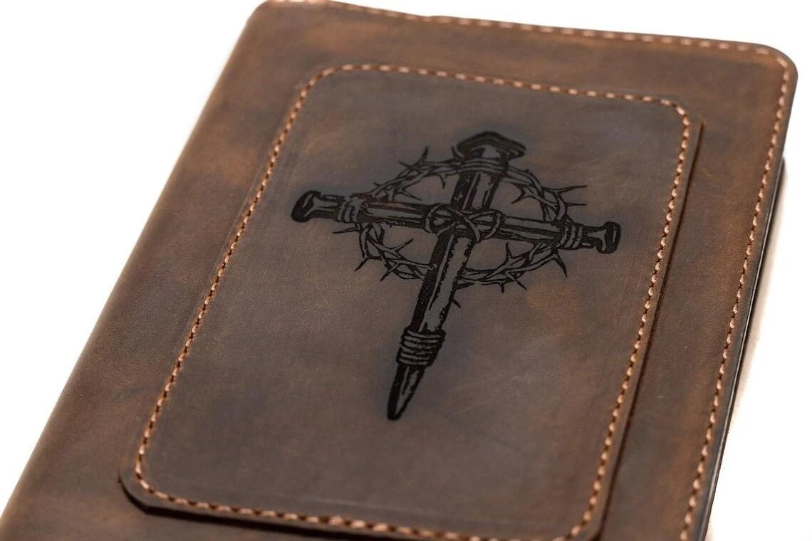 Genuine Leather KJV Large Print Bible. Option to Laser engrave name, initials or logo. Personalized Gift for Wedding, Baptism, Graduation or Birthday. Handmade in the USA. - Image 2