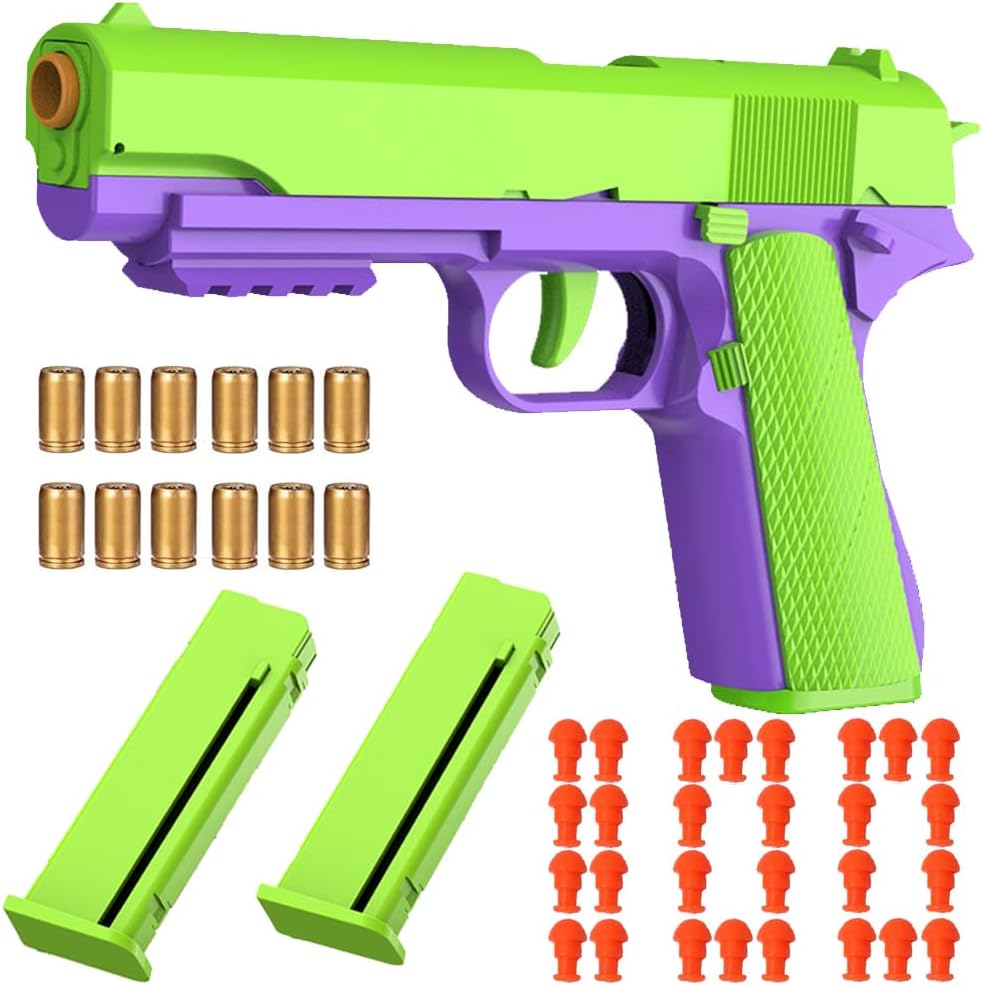 Amazon.com: Dreamplay Shell Ejecting Toy Gun, Automatic Pull Back ...