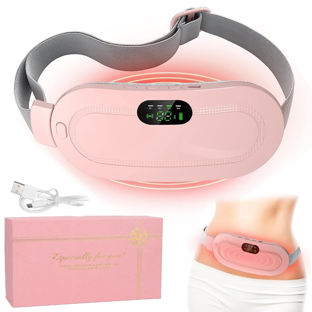 JUVIW Period Cramp Relief Massager & Heating Pad Portable Cordless Periods  Cramps Relief Machine 3-Temp. & 4-Massage Mode Period Pain Relief Products Menstrual  Pain Relief Device (PINK) : Amazon.in: Health & Personal