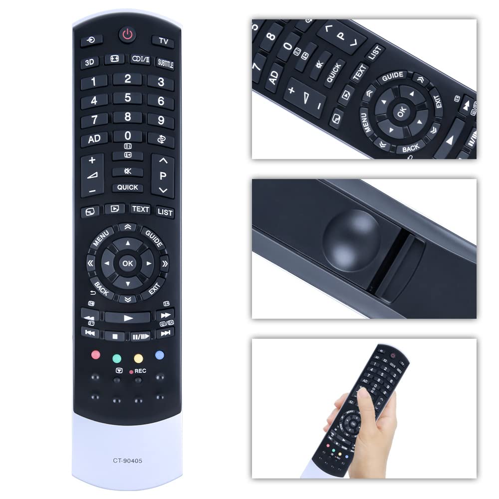 TCNOUMT CT-90405 Remote Control Replacement Suitible for Toshiba TV 32UL975G 40TL933F 40TL938G 40UL975G 42XL975G 46TL933F 46TL938G 46TL966G 47VL963G 47WL968B 55XL975G 55VL963 CT 90405 - Image 2