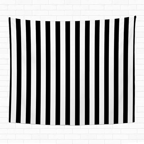 Topyee Tapiz de 60 x 80 pulgadas para colgar en la pared, diseño de rayas blancas y negras, abstracto en blanco, clásico, tapices decorativos para