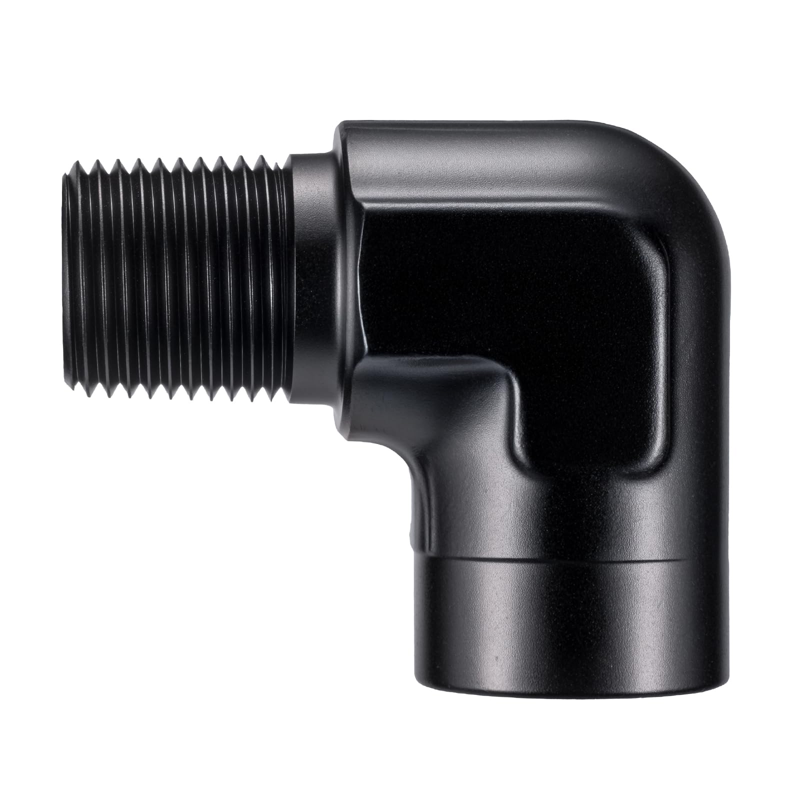 EVIL ENERGY 3/8" NPT Female to Male Fitting Adapter 90 Degree Elbow Aluminum Black