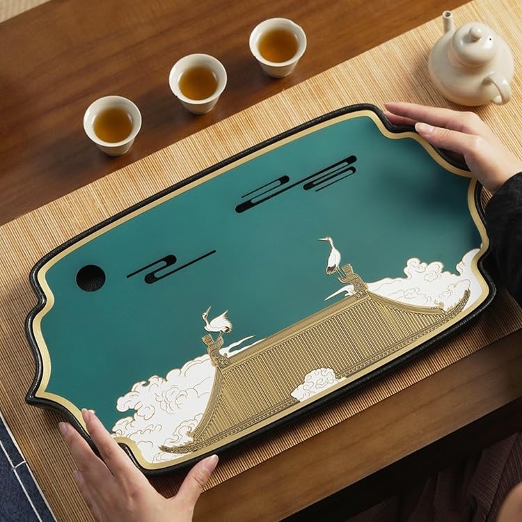 Tea Set Chinese Style Water Storage Copper Tea Tray Home Dry Brewing Table, Modern Tea Table Living Room Tea Tray Tea Tray Chinese Tea Set