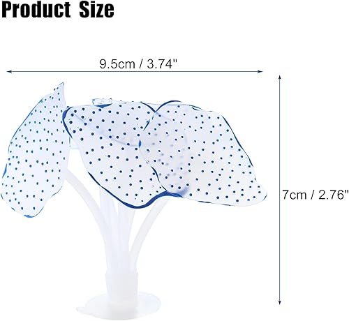 Miniatura 4 de VOCOSTE Coral de simulación de acuario de silicona suave con lechón, coral artificial acuático fluorescente para decoración de peceras, azul
