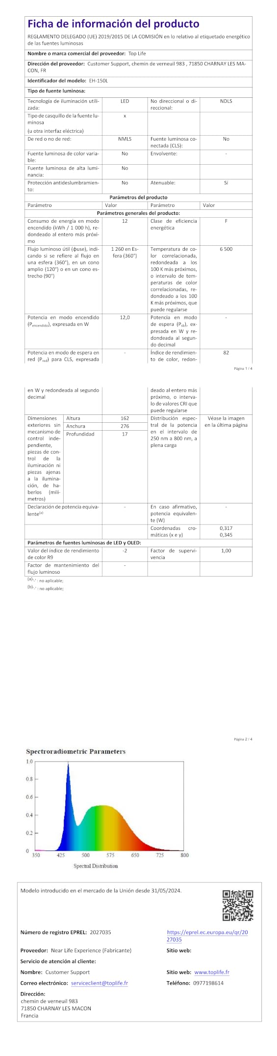 Top Life Lámpara de Luminoterapia 15,000 lux – Potente Luz para Mejorar el Estado de Ánimo - Espectro Completo, Ajustable con 3 Intensidades (6000, 10000, 15000)
