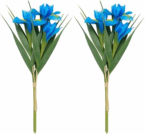 6 piezas de flores de iris, flores artificiales para decoración, ramo de látex falso de tacto real, decoración del hogar, cocina, jardín, boda,