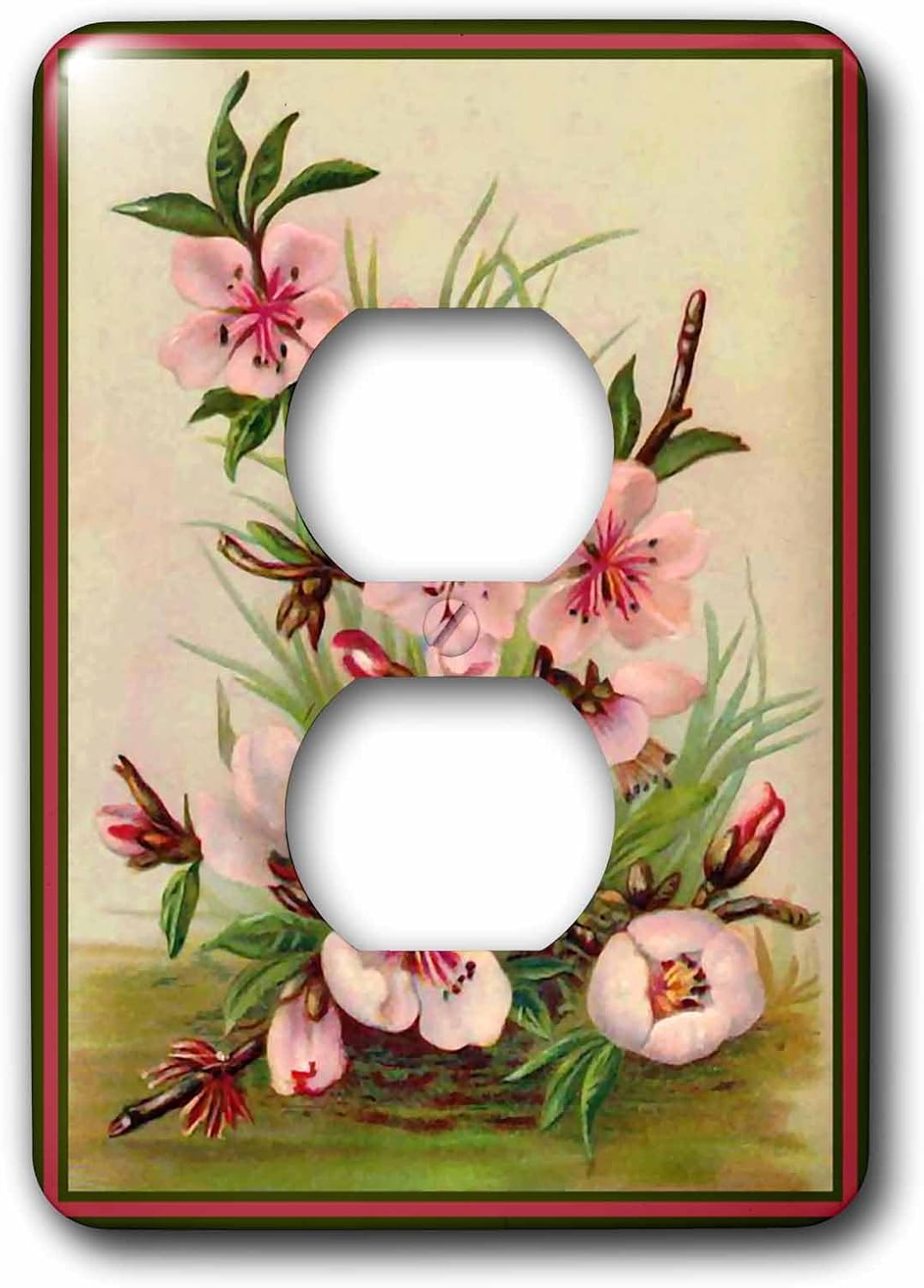 3dRose LLC lsp_7434_6 Pink Floral 2 Plug Outlet Cover