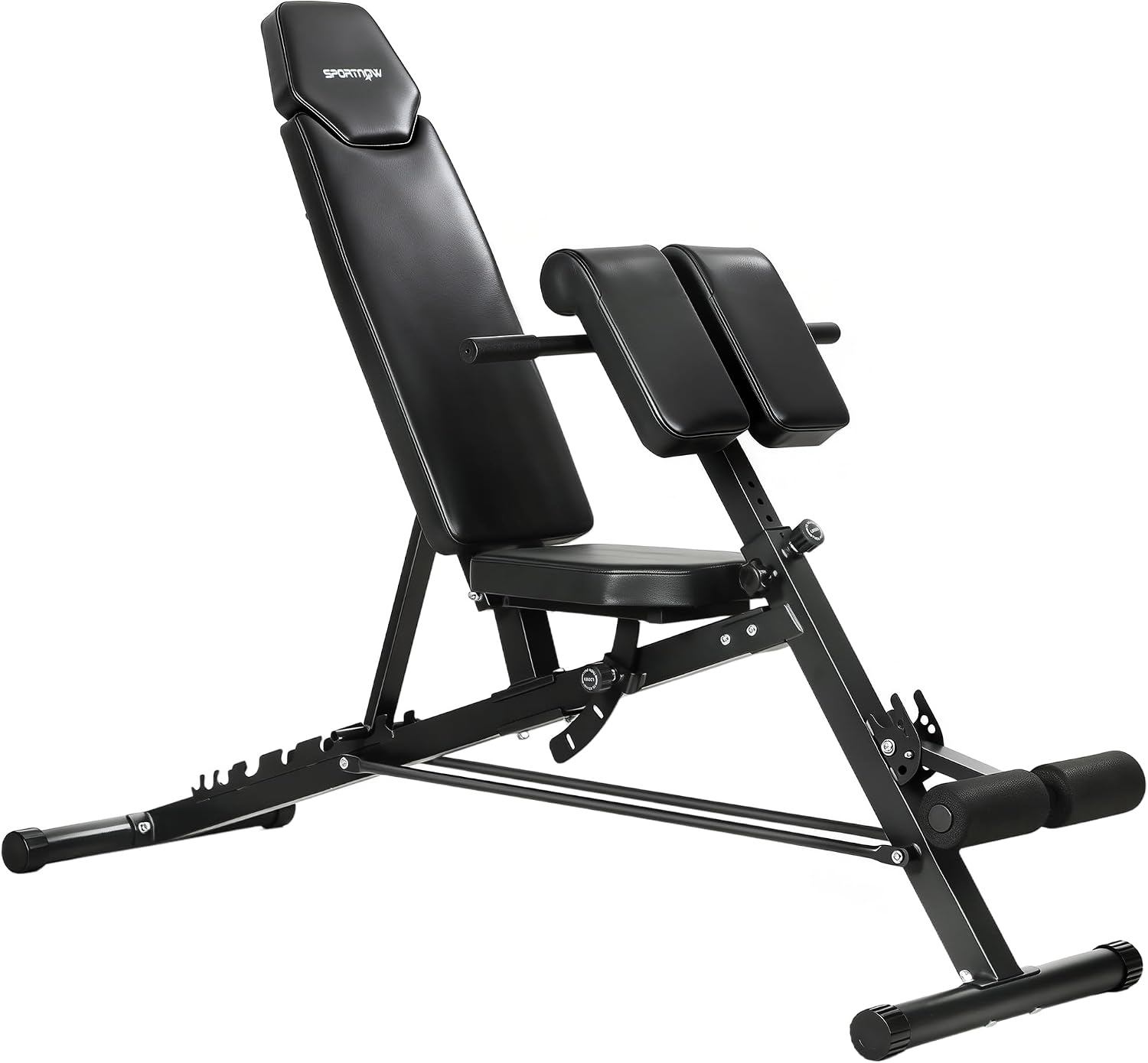 SPORTNOW Weight Bench Adjustable 4-in-1 Training Bench with Leg Extender Curl Desk 6-Way Backrest, Adjustable Seat & Padding, Multifunctional Incline Bench 150 kg Load Back Trainer for Home Gym