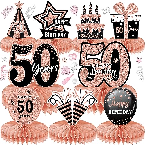 Decoração de 50 anos 10 peças centro de mesa para aniversários para festas de aniversário suprimentos decoração (50)
