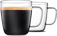 Vista 1 de LUXU - Tazas de té de vidrio grandes y de alta calidad (juego de 2), 24 onzas, modernas y sencillas tazas de café o té de vidrio, de boca ancha