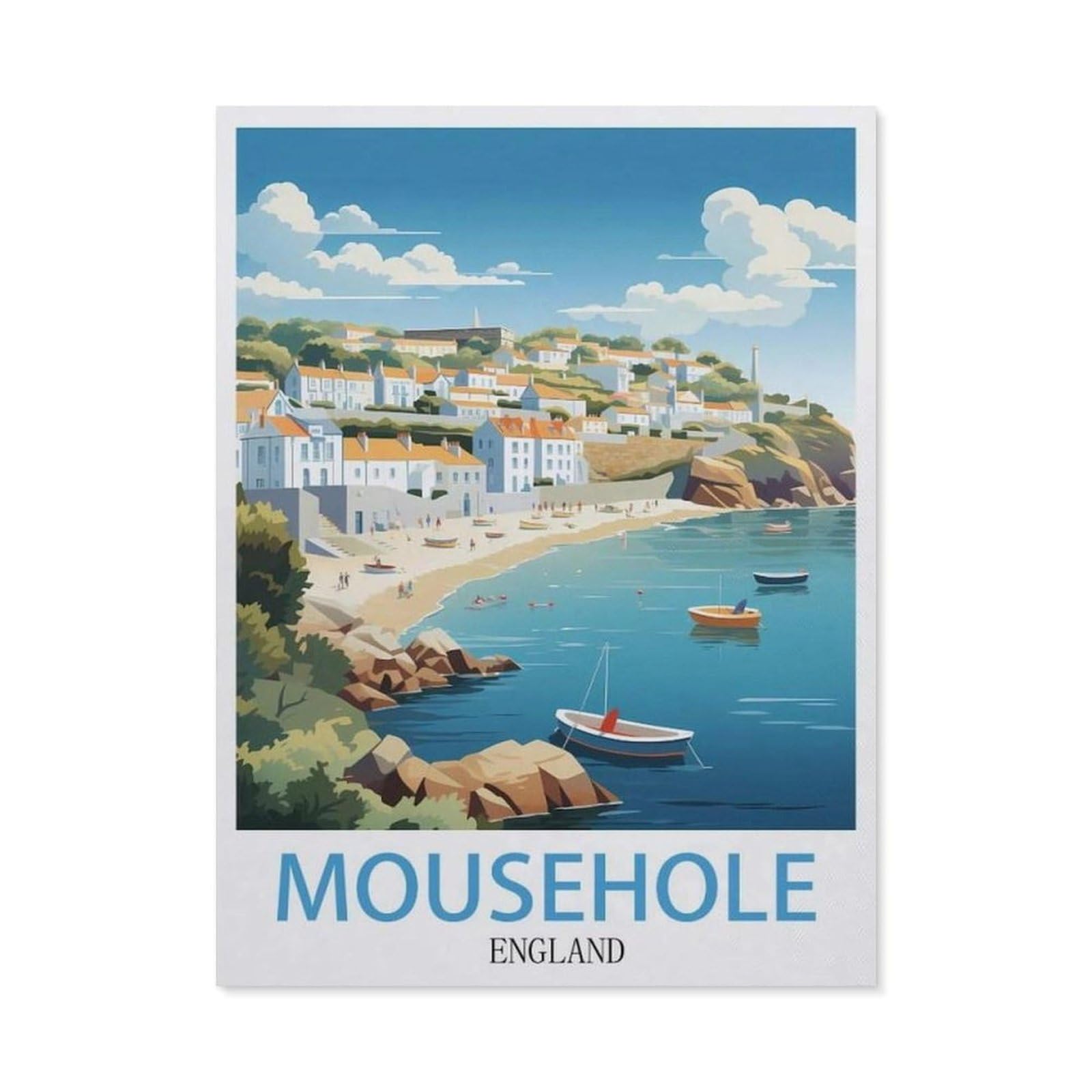 Vintage Wall Decor Metal Poster Plaque，Mousehole England(15x30cm）