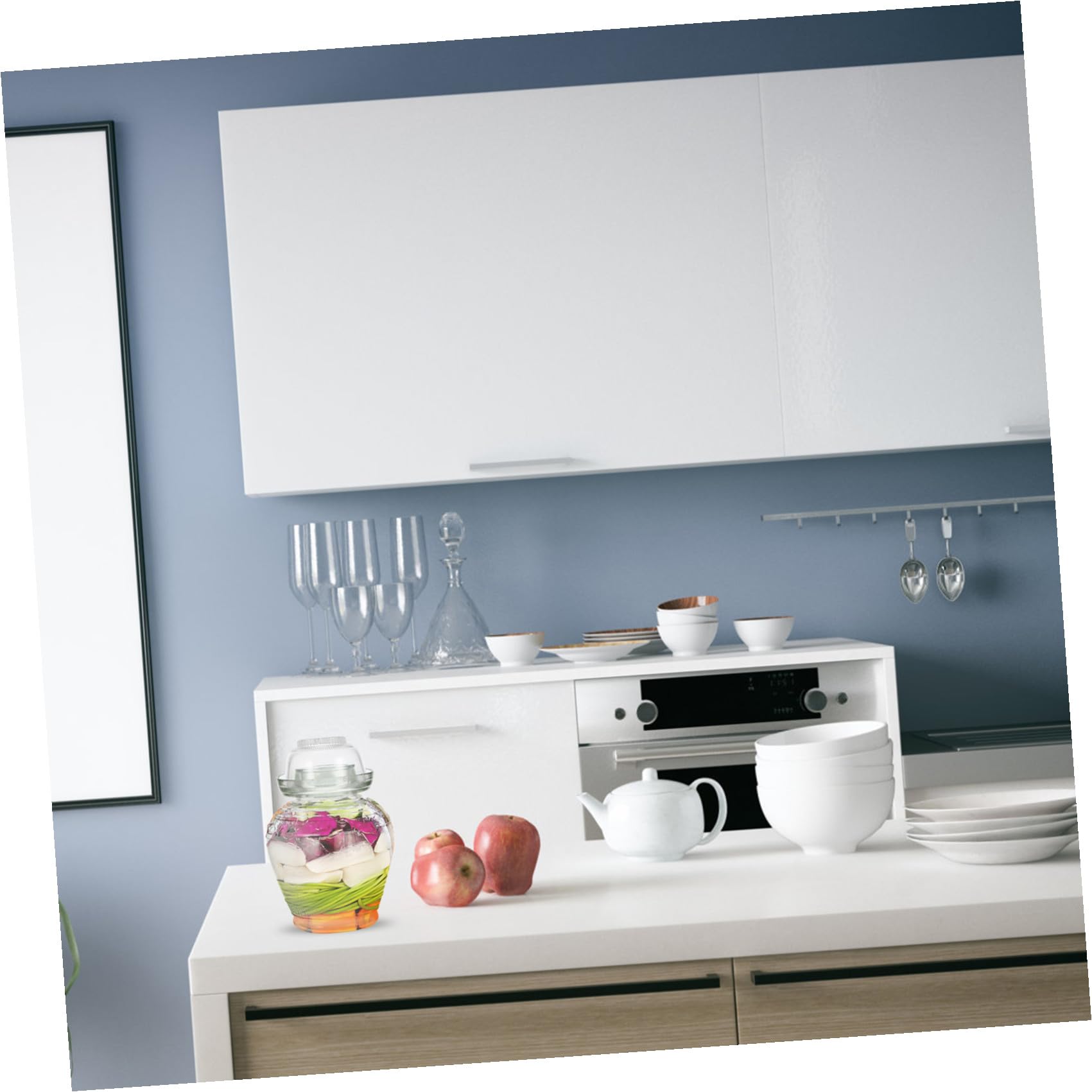 Ipetboom Tarro de Cristal para Encurtidos de Cocina, Vidrio Transparente Resistente al Calor, Capacidad 2.5 Kg, Recipiente Hermético para Fermentación y Conservación de Verduras Hogar