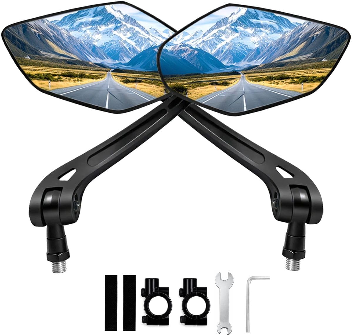 Bicycle Mirror for Handlebars, Adjustable Bar End Rear View Mirror with Enhanced Visibility, Foldable and Lightweight Design, Scratch-Resistant for Road Bike, E-bike and Scooter, Left+Right