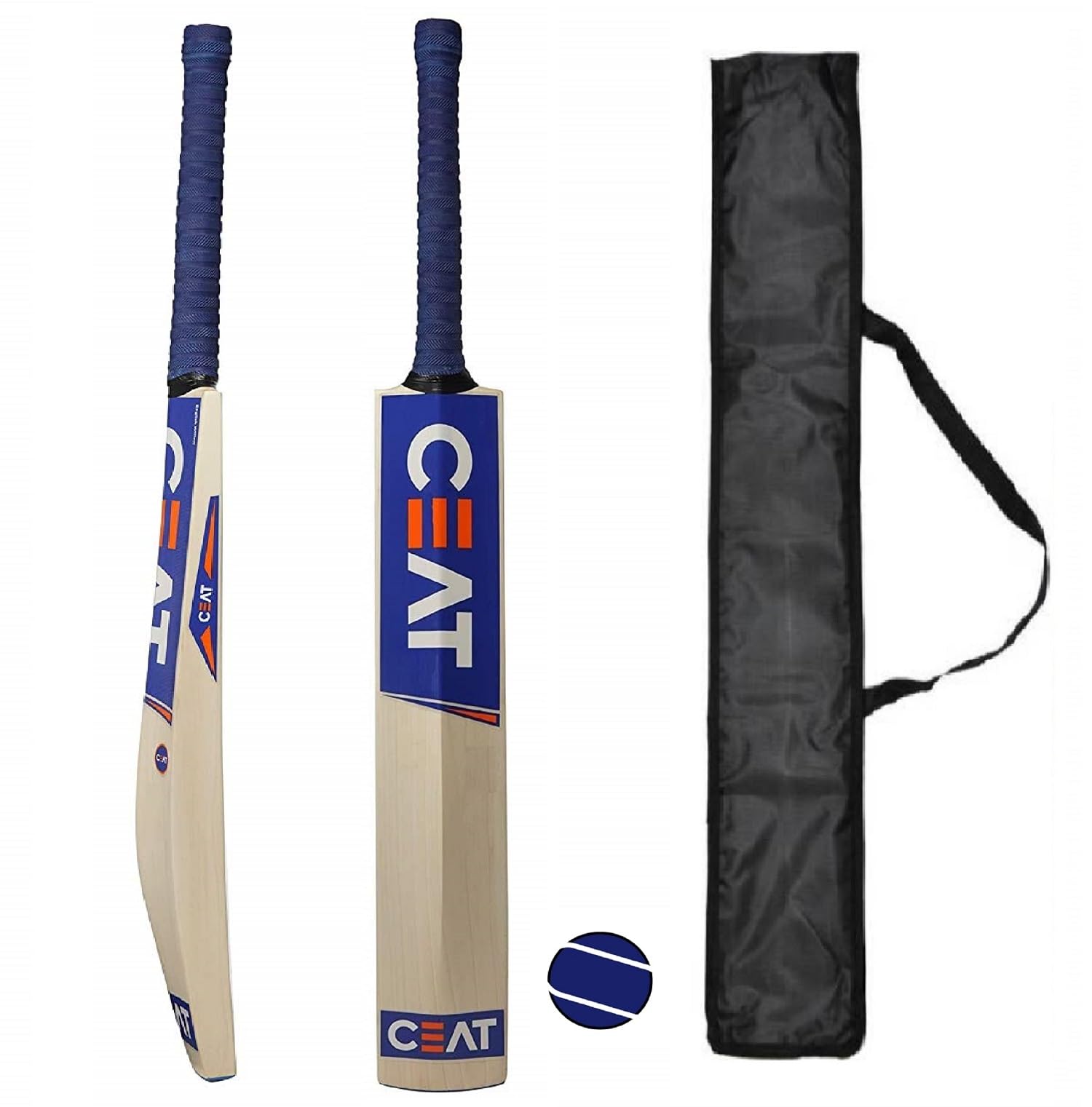 SKE XTROKE Popular Willow Cricket Bat For Men's And Adult All Tennis Ball Full Size (Natural, Bat With Ball & Bat Cover Full Size), Wood, Multicolour