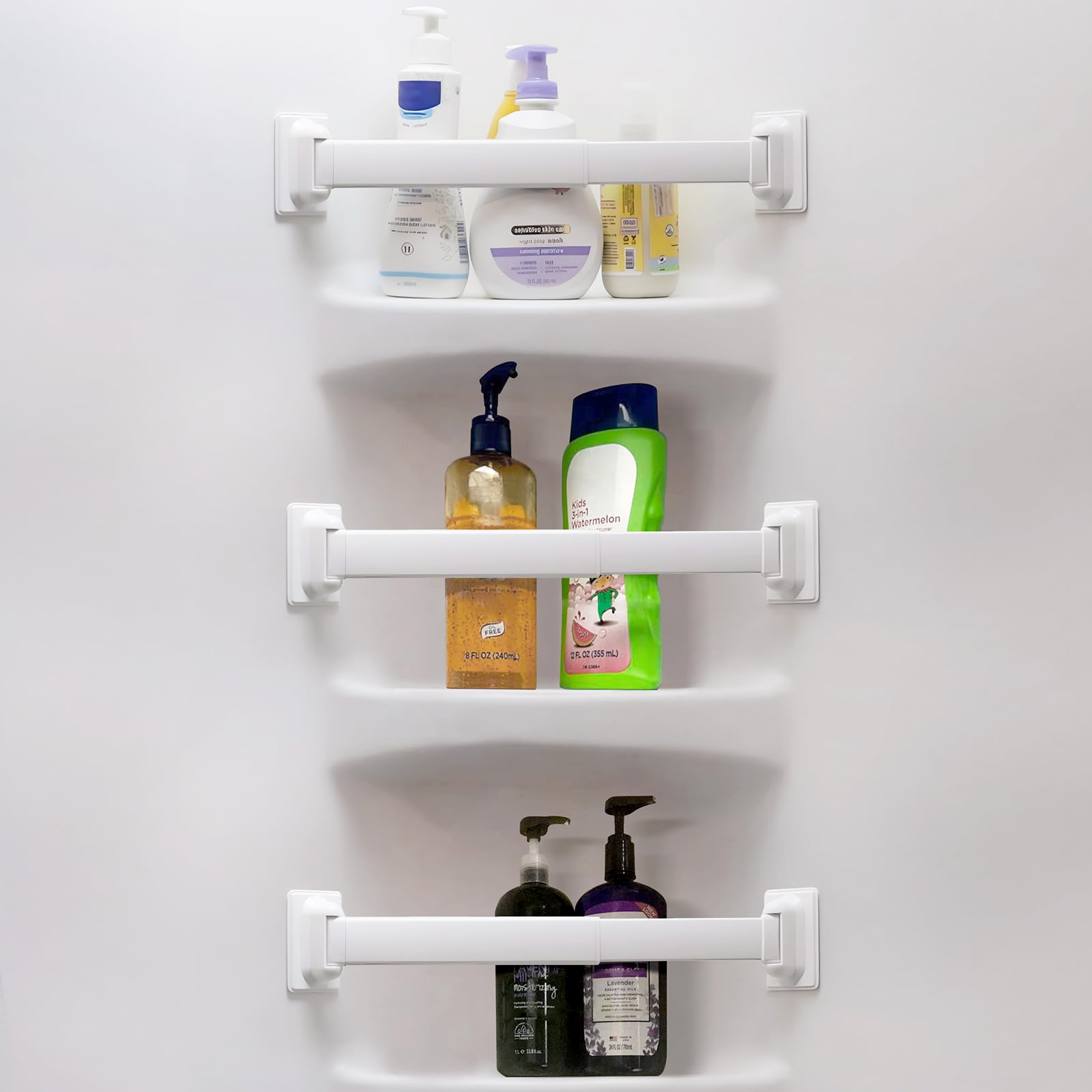 Adjustable RV Shower Corner Storage Bar- Durable Aluminum RV Corner Caddy for Shower Organization- Essential RV Bathroom Accessory-
