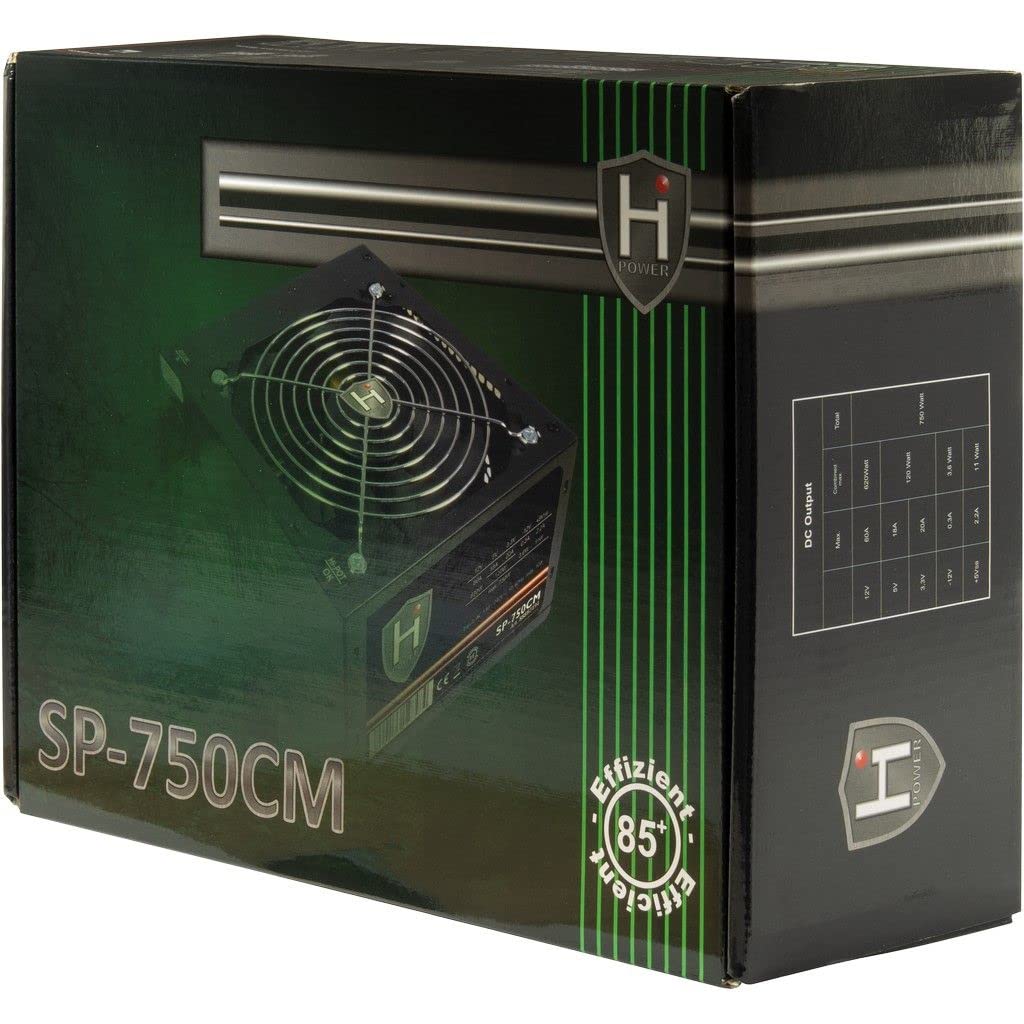 FUENTE DE ALIMENTACIÃ“N INTER-TECH 750W HIPOWER SP-750CM 1X 140MM VENTILADOR RETAIL